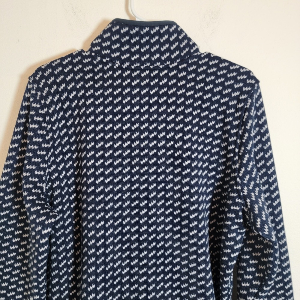 L.L. Bean XL Tall Sweater Fleece Pullover Birdseye T Snap Blue EUC Lounge Casual - Picture 6 of 12